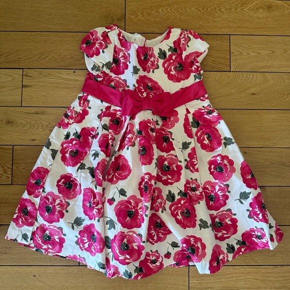 Janie and Jack Other - Janie and Jack Pink Floral Dress with Bow